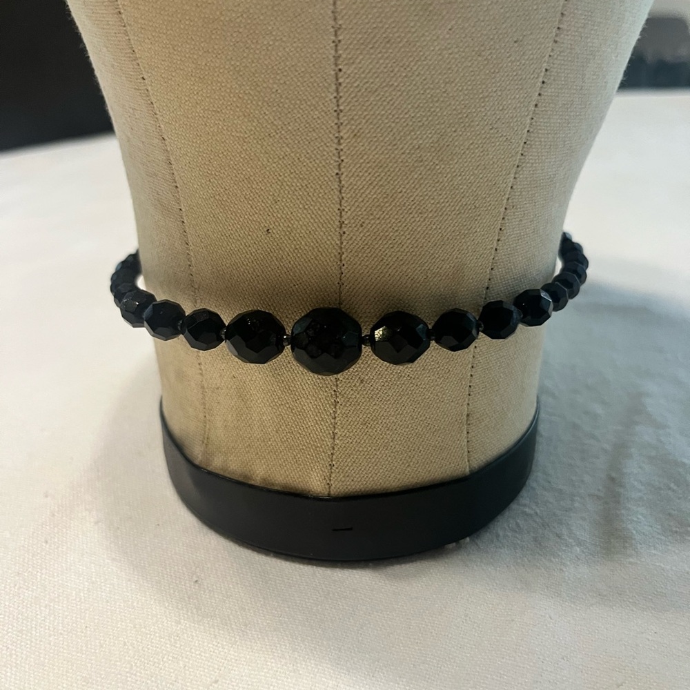 Black Shiny Beaded Choker Necklace, Y2K Style, Special Occasion or Party - Picture 3 of 3